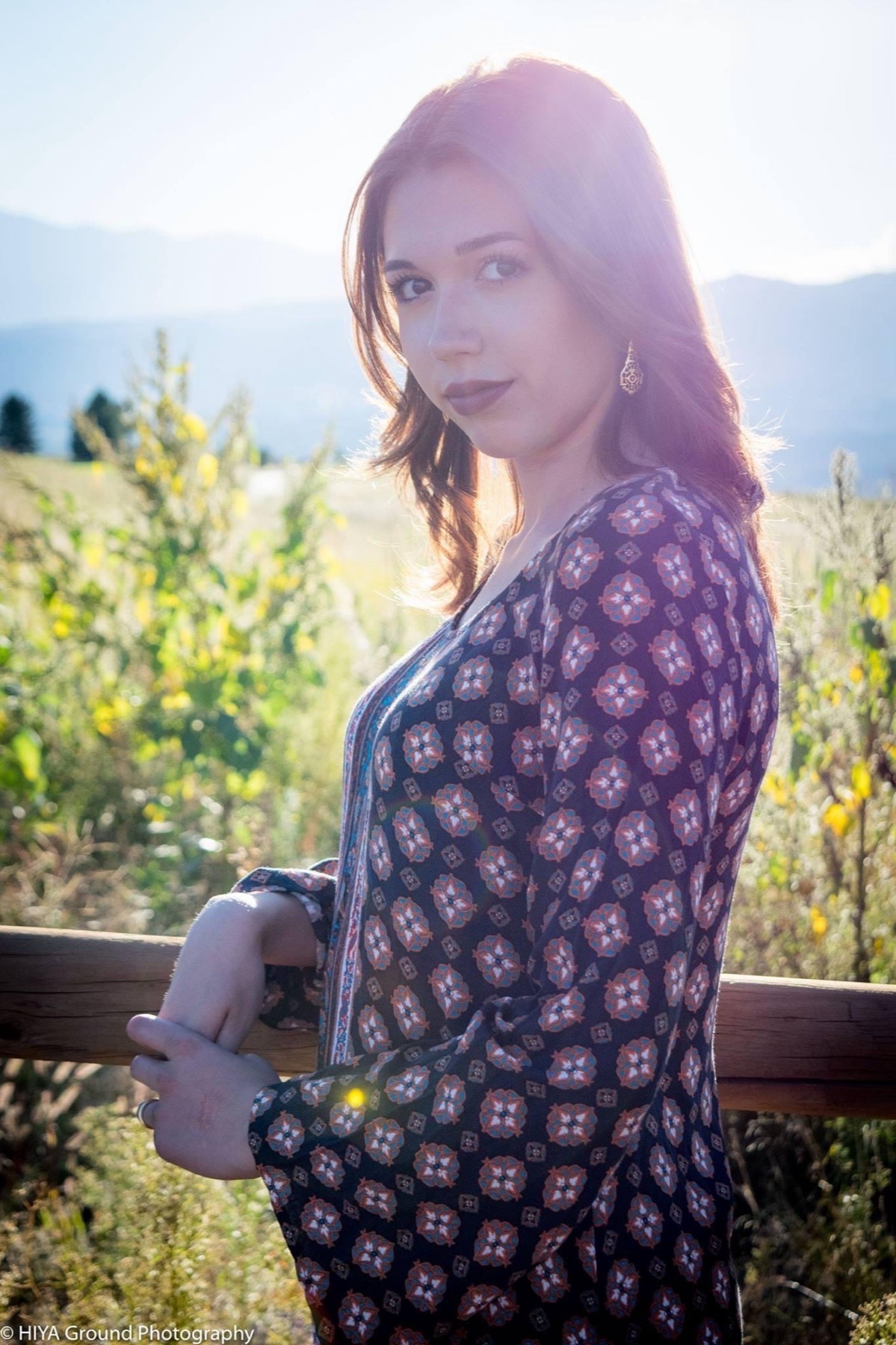 Maternity portrait in a golden field
