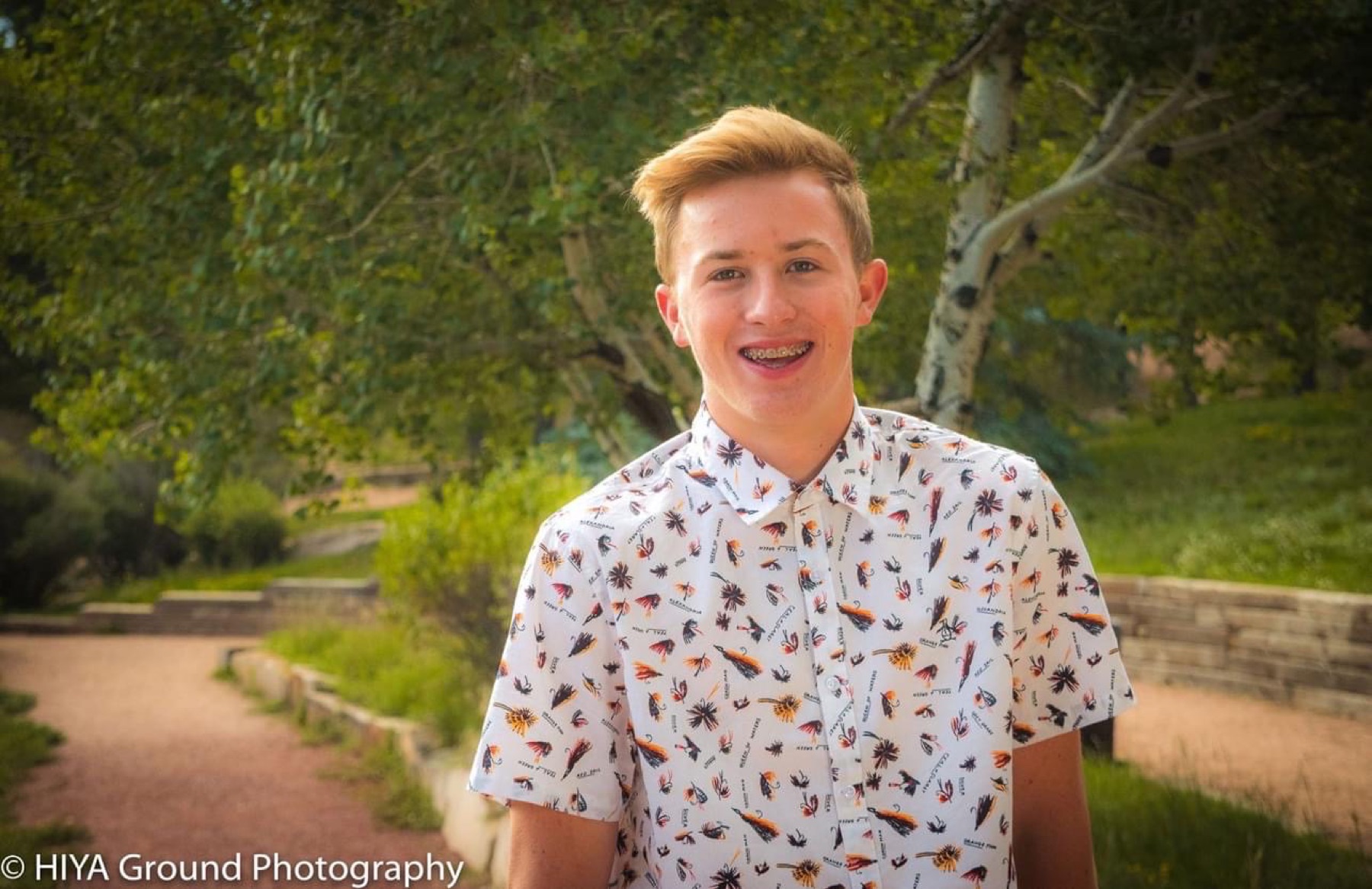 Senior portrait on a park trail