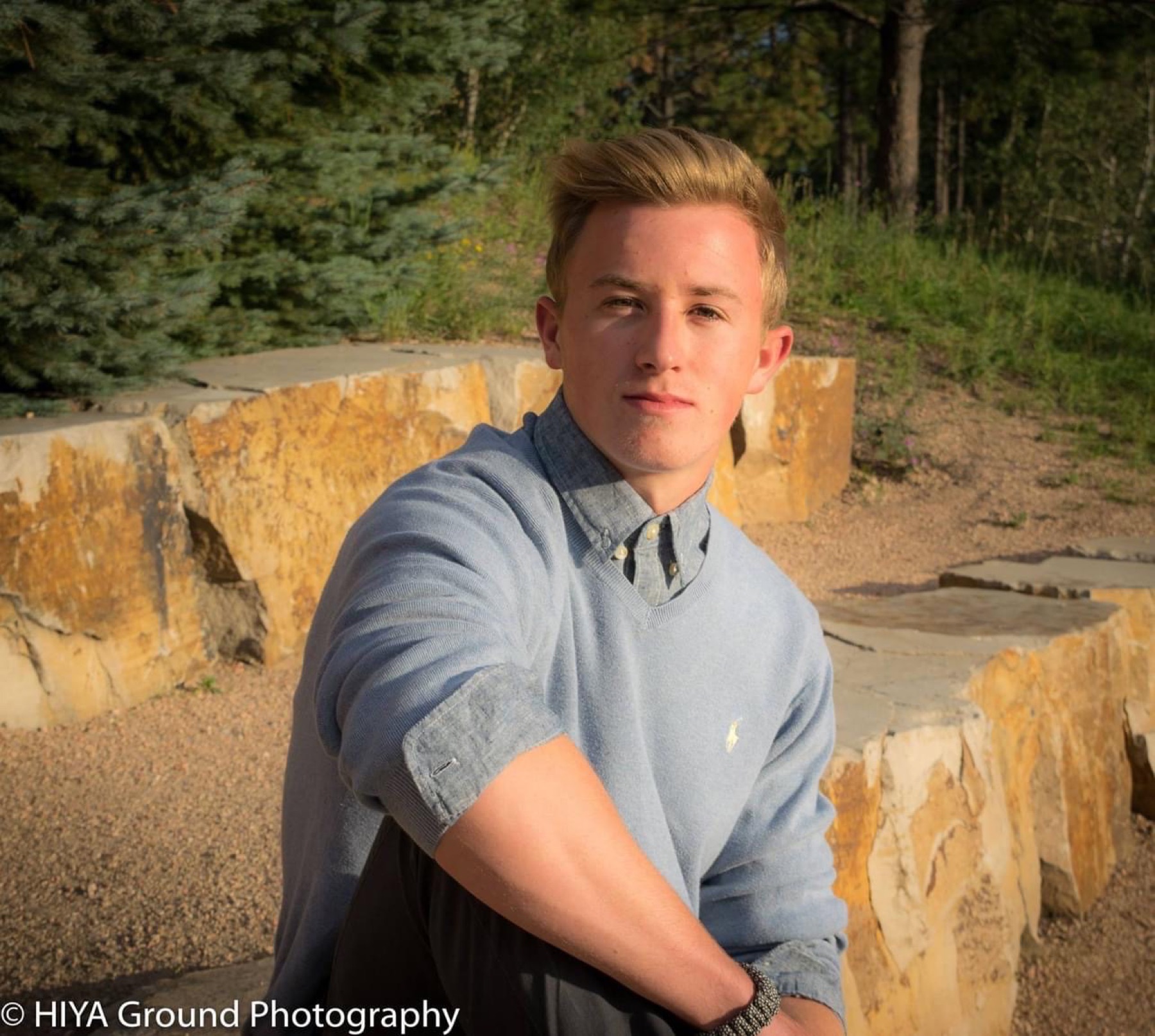 Senior portrait in evening light